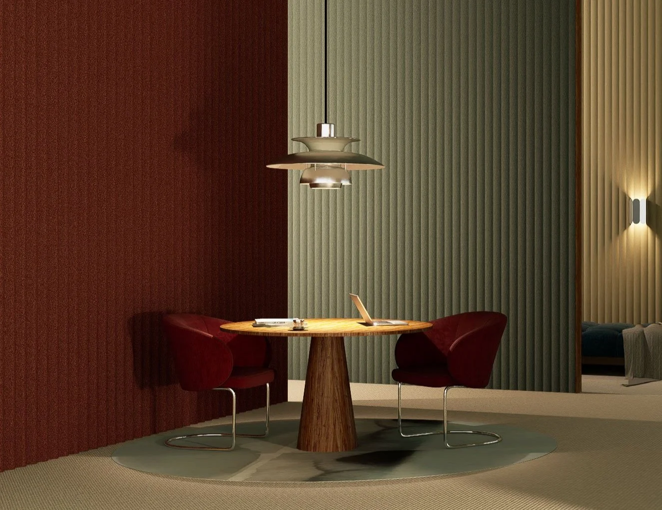 Acrylic Series - Modern table lamp with fluted acrylic shade
