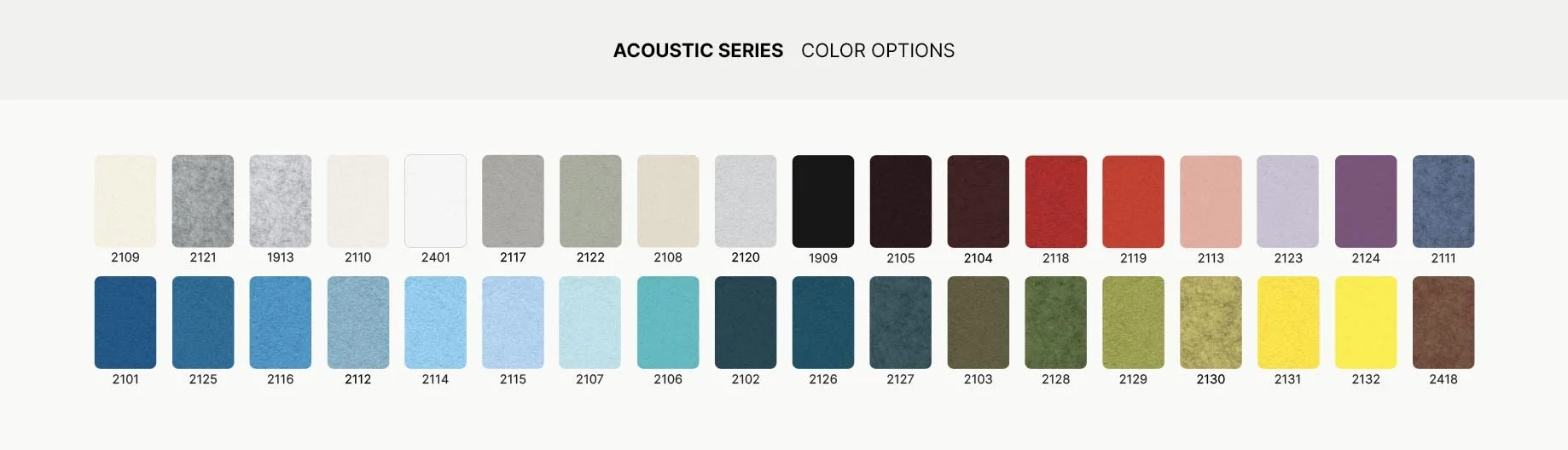 Acoustic Series Color Options